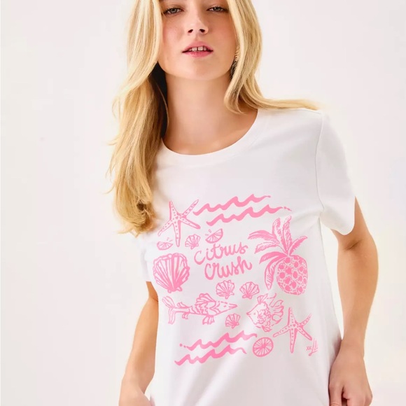 Lilly Pulitzer Tops - NWOT Lilly Pultizer Ladies Barreto Knit Top Multi PB Ocean Motifs Graphi ( M)